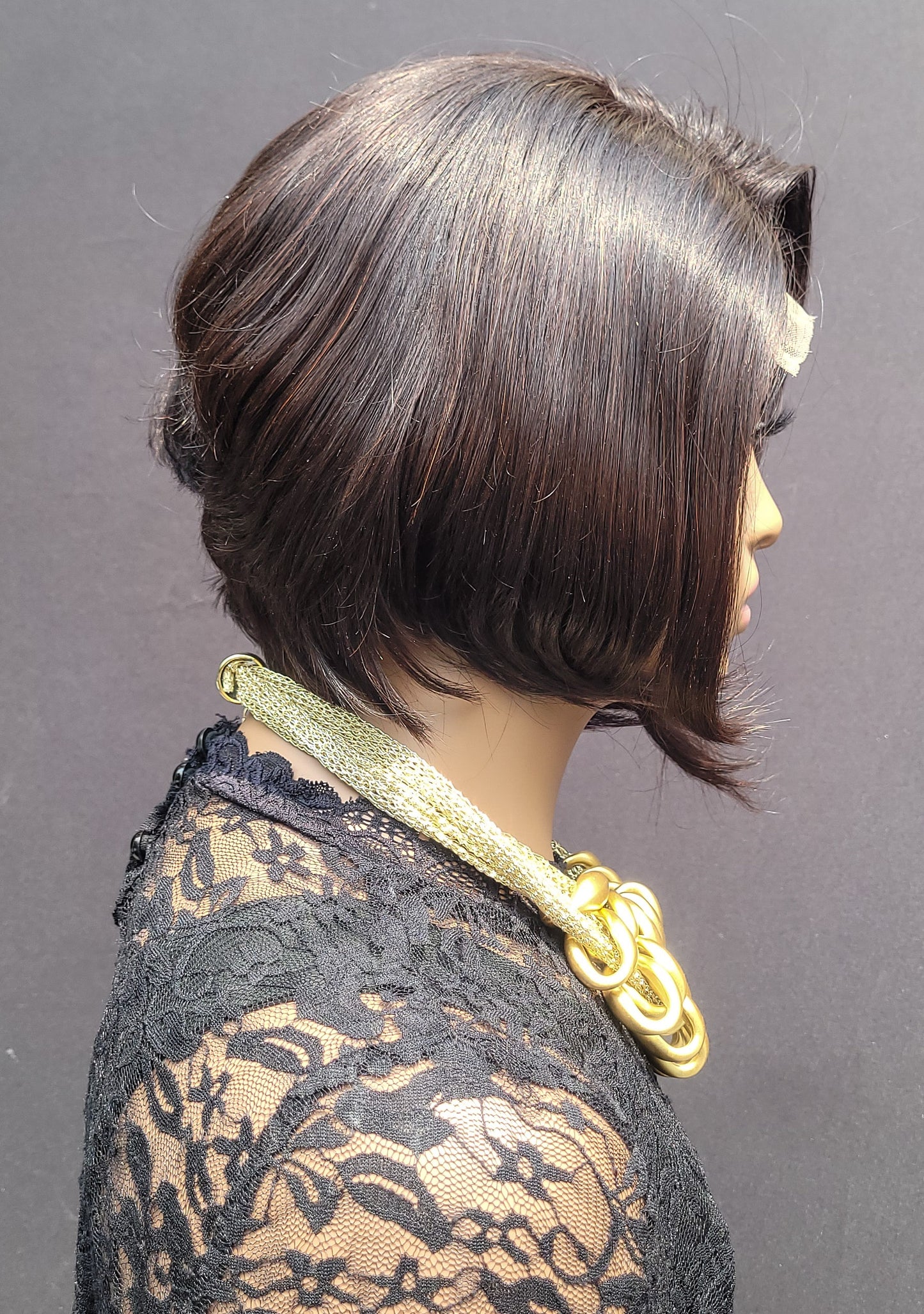 Item #005: Graduated bob with tapered back 5×5 Transparent Lace closure wig