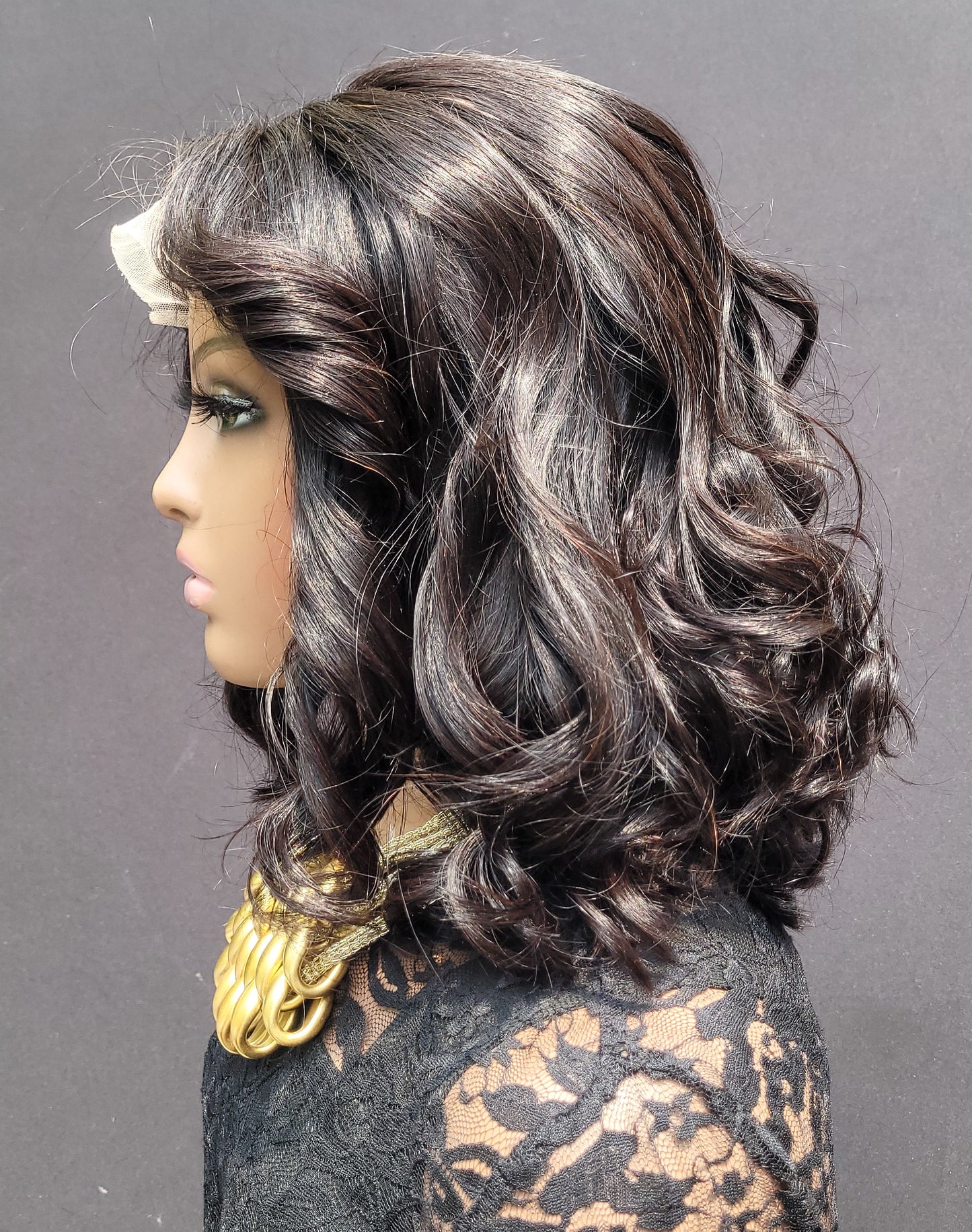 Item #007: Layered bob cut 5×5 Transparent Lace Closure wig