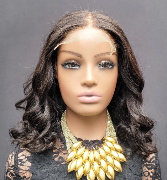 Item #003: Layered bob cut 5×5 Transparent Lace Closure Wig