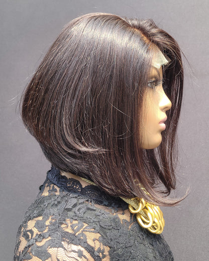 Item #001: Graduated bob cut 5×5 Transparent Lace Closure wig